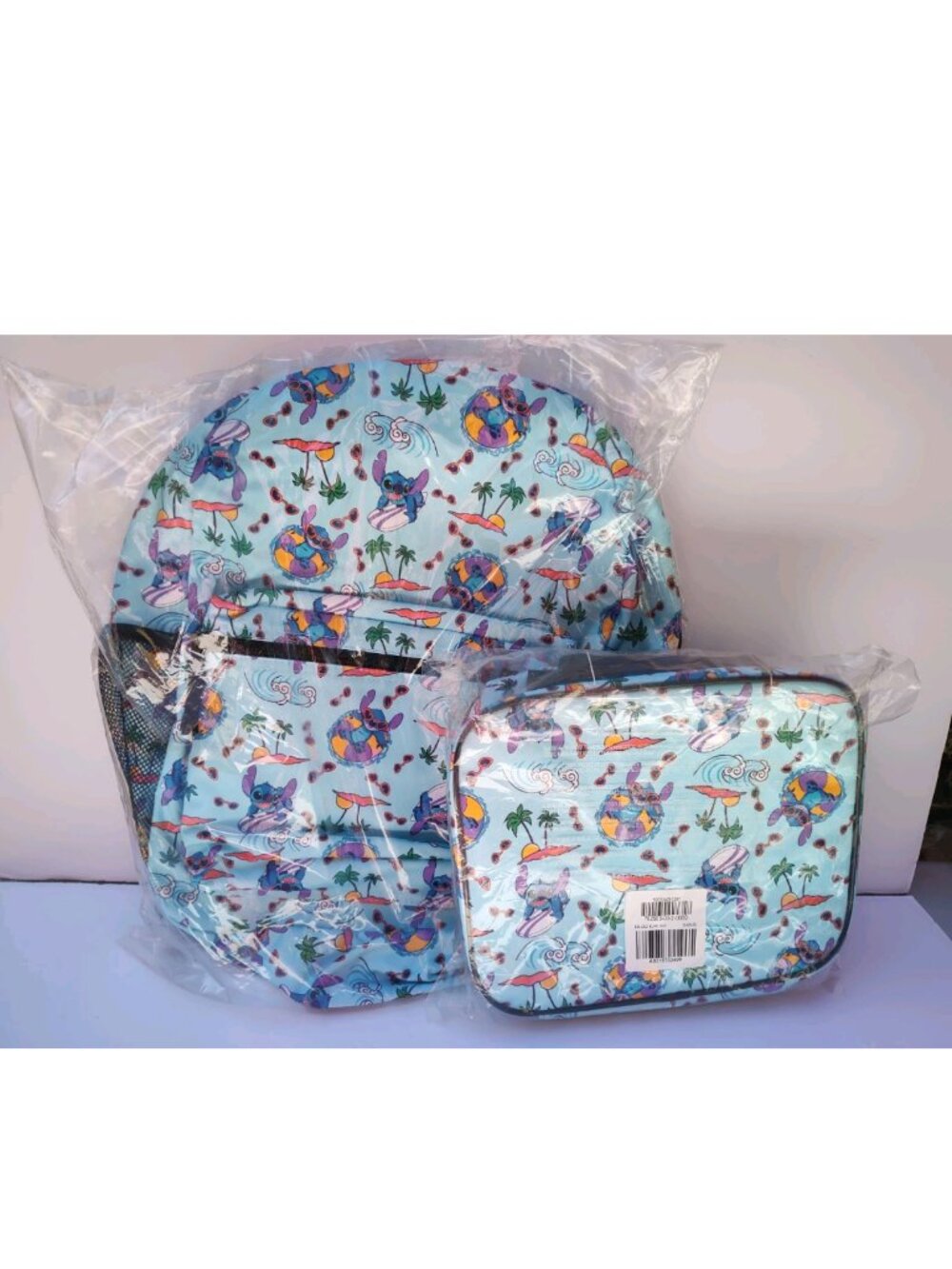 Disney's Lilo And Stitch Blue Kids 16" Stitch Backpack & Lunchbag NEW WITH TAGS